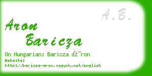 aron baricza business card